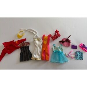 Barbie Fitting Clothing Lot, Hat, Dress, Purse, Accessories, Bay Watch Jacket